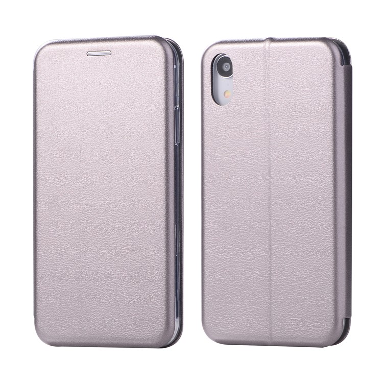 

Shell Style Card Slot Stand Leather Cover for iPhone XR 6.1 inch - Grey, iPhone XR