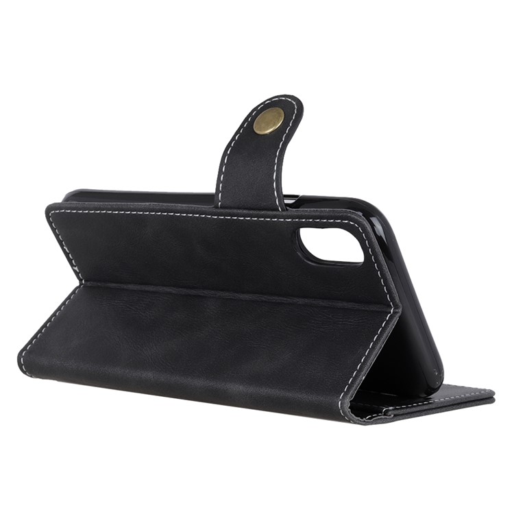 For iPhone 9 6.1 inch S-shape Textured Wallet Stand Leather Phone Case - Black-8