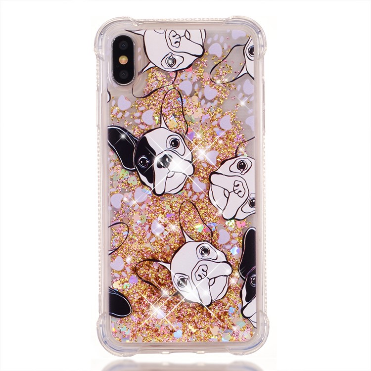 Liquid Glitter Powder Quicksand Shockproof TPU Back Case for iPhone 9 Plus 6.5 inch - Dog-6