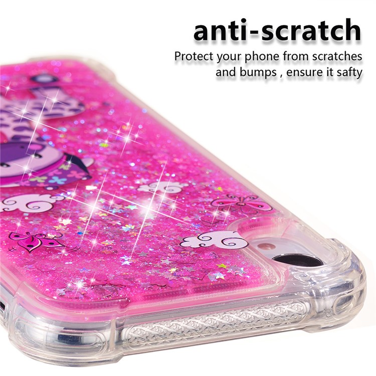 Liquid Glitter Powder Quicksand Shockproof TPU Back Case for iPhone 9 6.1 inch - Cute Giraffe-3