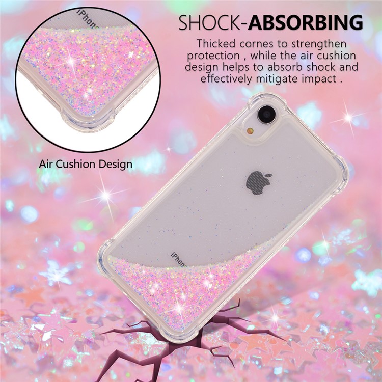 Glitter Powder Quicksand Shockproof TPU Mobile Case for iPhone 9 6.1 inch - Pink-2