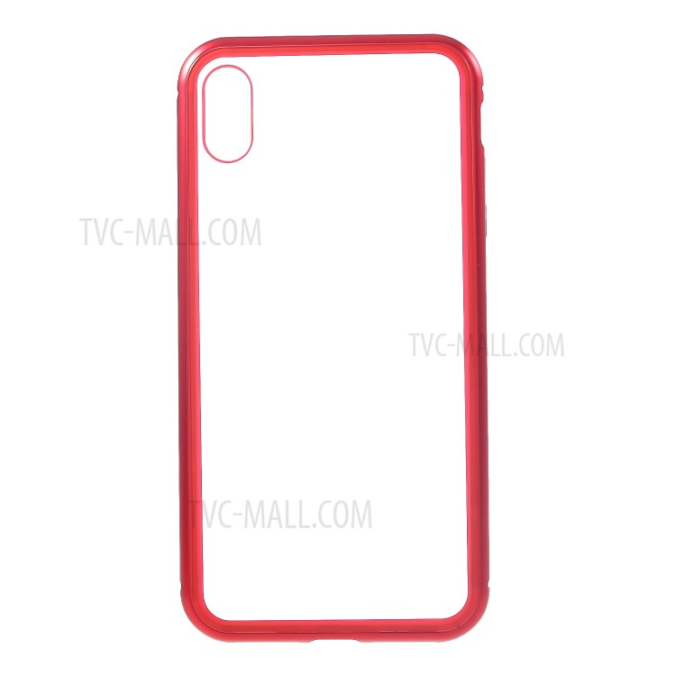 Detachable Magnetic Metal Frame + Tempered Glass Back Protection Hard Case for iPhone XS Max 6.5 inch - Red-10