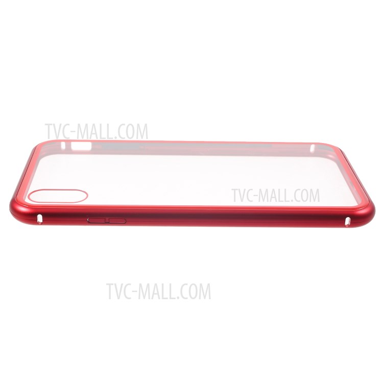 Detachable Magnetic Metal Frame + Tempered Glass Back Protection Hard Case for iPhone XS Max 6.5 inch - Red-12