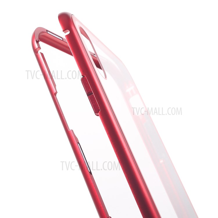Detachable Magnetic Metal Frame + Tempered Glass Back Protection Hard Case for iPhone XS Max 6.5 inch - Red-13