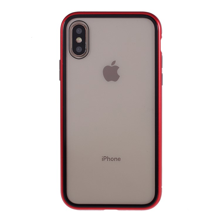Detachable Magnetic Metal Frame + Tempered Glass Back Protection Hard Case for iPhone XS Max 6.5 inch - Red-2
