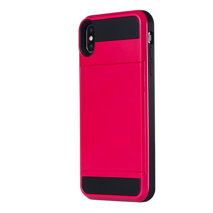 

Для Iphone 9 Плюс 6,5-дюймовый Раздвижной Держатель Карты PC + TPU Гибридный Чехол Для Телефона - Роза, iPhone XS Max