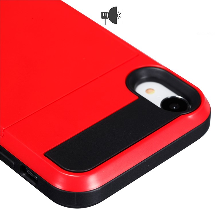 Sliding Card Holder PC + TPU Mobile Phone Case for iPhone 9 6.1 inch - Red-4