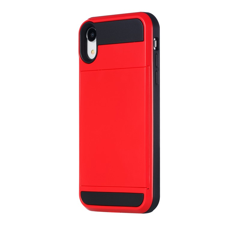 Sliding Card Holder PC + TPU Mobile Phone Case for iPhone 9 6.1 inch - Red-6