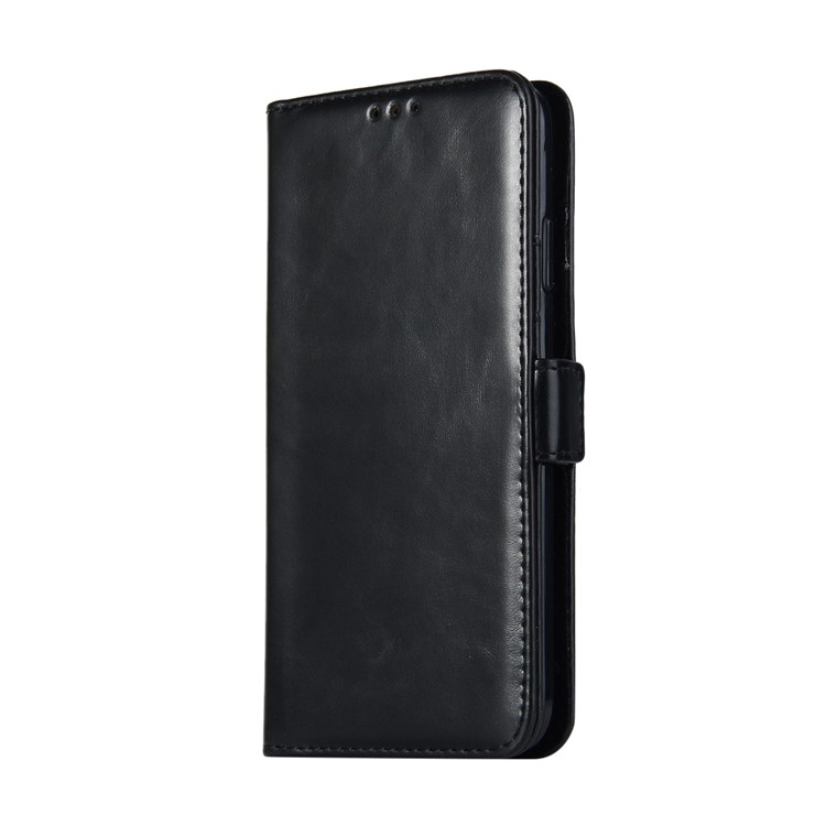 Crazy Horse Texture Leather Wallet Stand Cover for iPhone 9 Plus 6.5 inch - Black-2