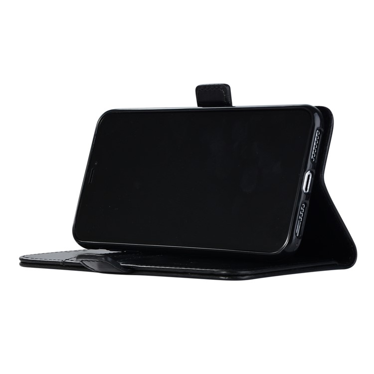 Crazy Horse Texture Leather Wallet Stand Cover for iPhone 9 Plus 6.5 inch - Black-5