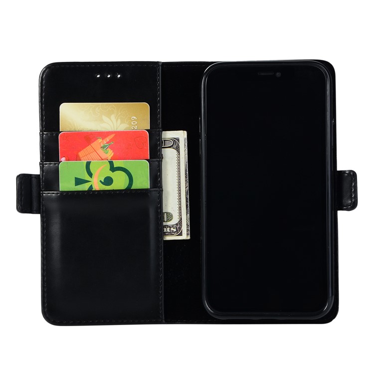 Crazy Horse Texture Leather Wallet Stand Cover for iPhone 9 6.1 inch - Black-4