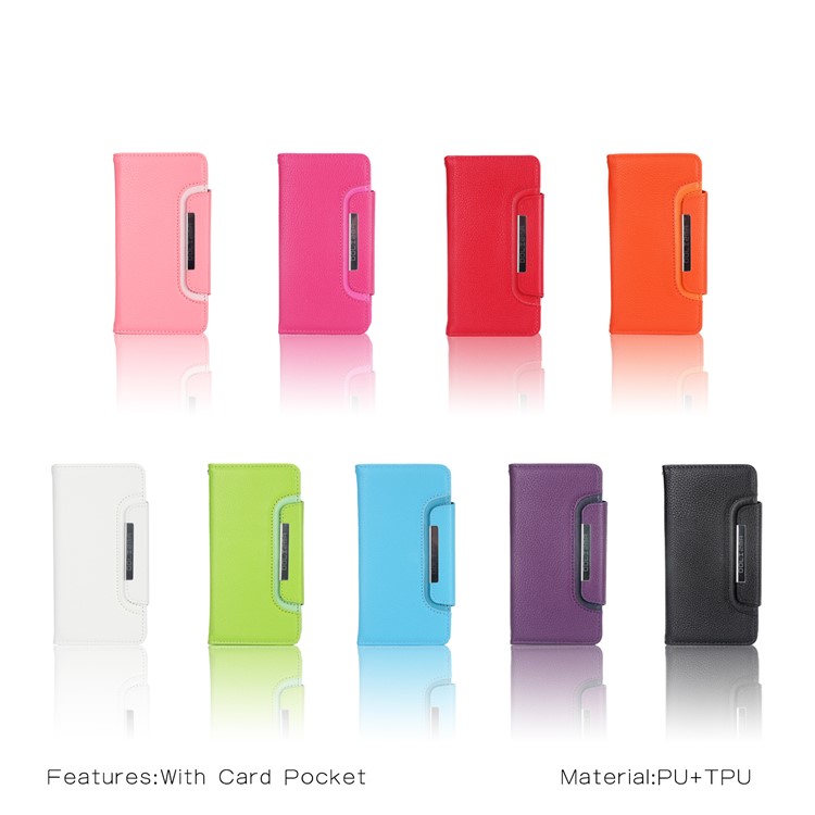 Litchi Texture Magnet Detachable 2-in-1 Leather Wallet Phone Cover for iPhone 9 6.1 inch - Black-6