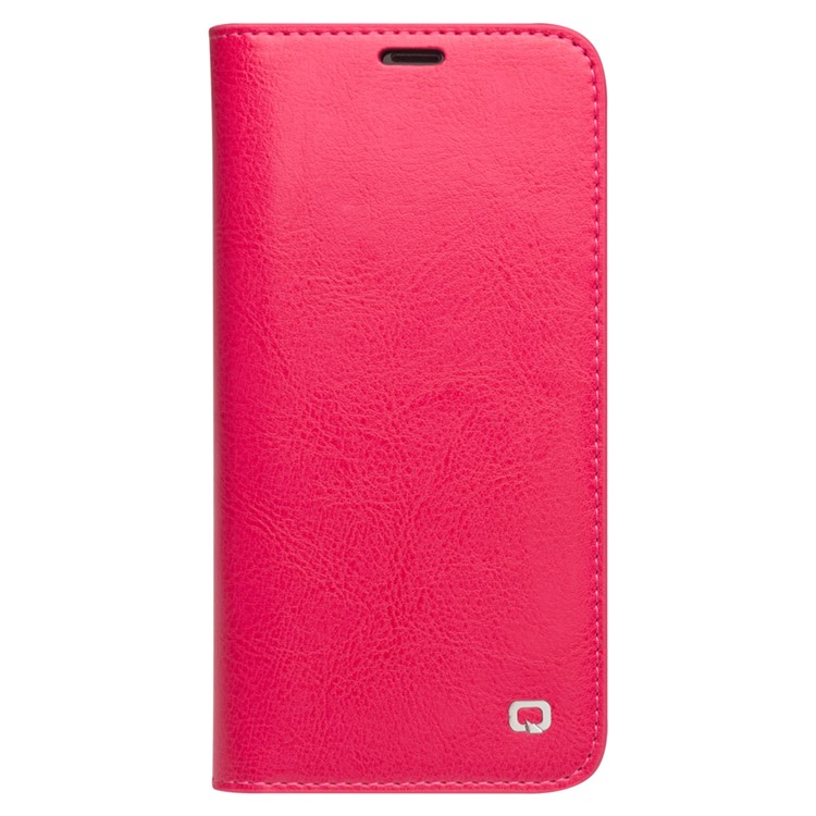 QIALINO Genuine Cowhide Leather Wallet Casing for iPhone XR 6.1 inch - Rose-5