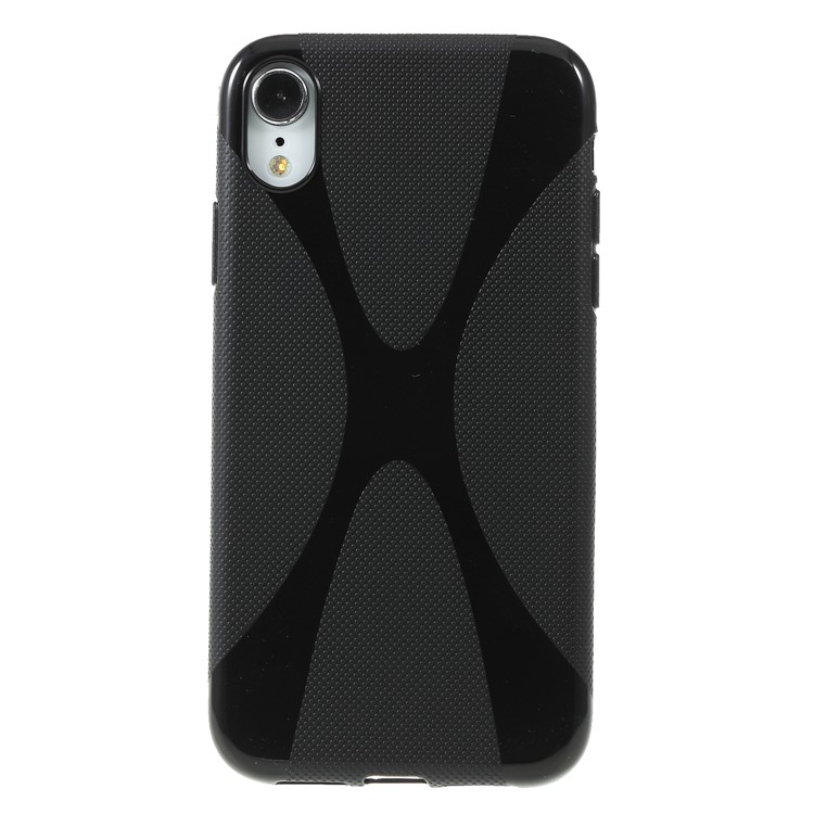 X Shape Anti-slip TPU Cell Phone Cover for iPhone XR 6.1 inch - Black-2