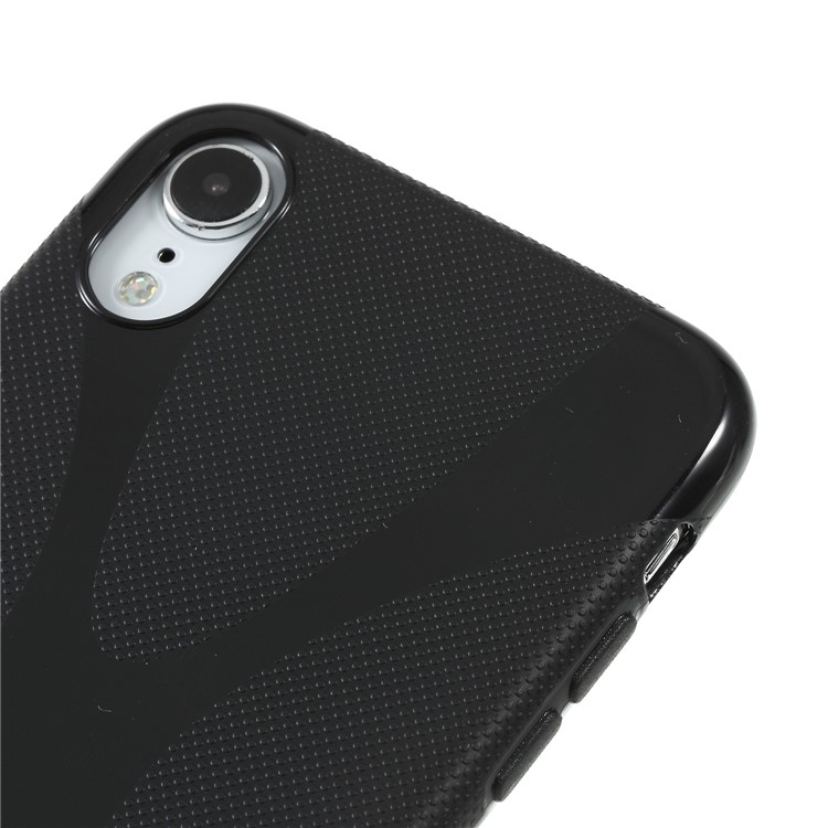 X Shape Anti-slip TPU Cell Phone Cover for iPhone XR 6.1 inch - Black-3