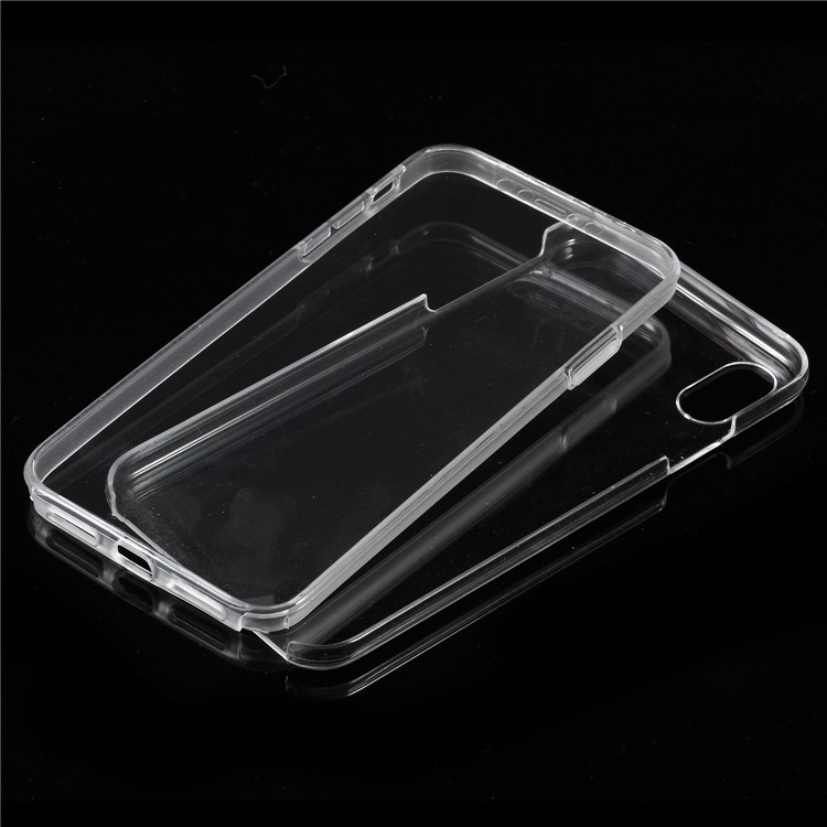 For iPhone XS Max 6.5 inch Two Pieces Front TPU + PC Back Hybrid Case Full Body Protection Case-6