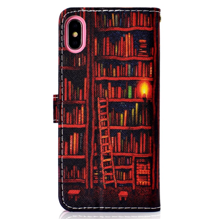 Pattern Printing Leather Wallet Case for iPhone Xs Max 6.5 inch - Books-3