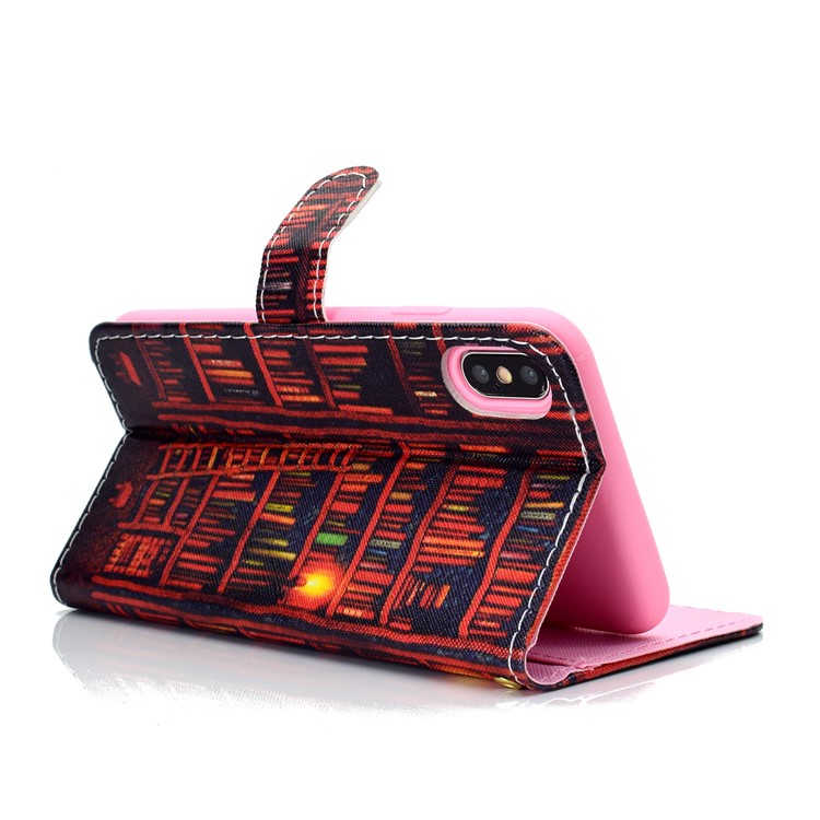 Pattern Printing Leather Wallet Case for iPhone Xs Max 6.5 inch - Books-6