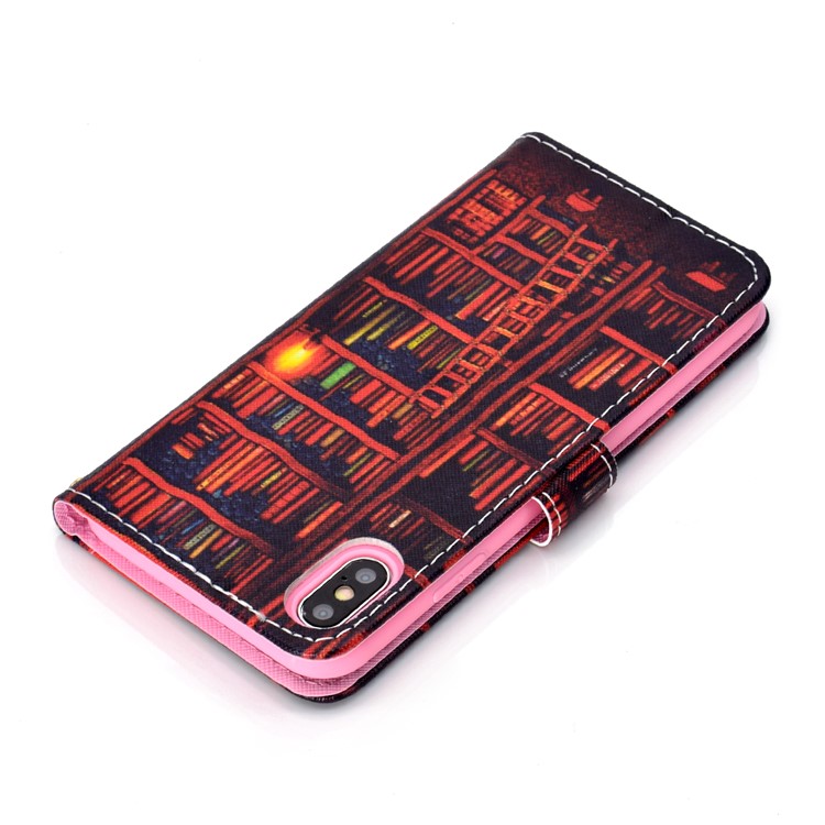 Pattern Printing Leather Wallet Case for iPhone Xs Max 6.5 inch - Books-9