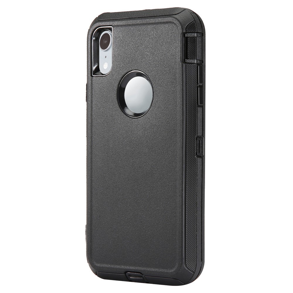 Shockproof Drop-proof Dust-proof PC + TPU Hybrid Case for iPhone XR 6.1 inch - All Black-1