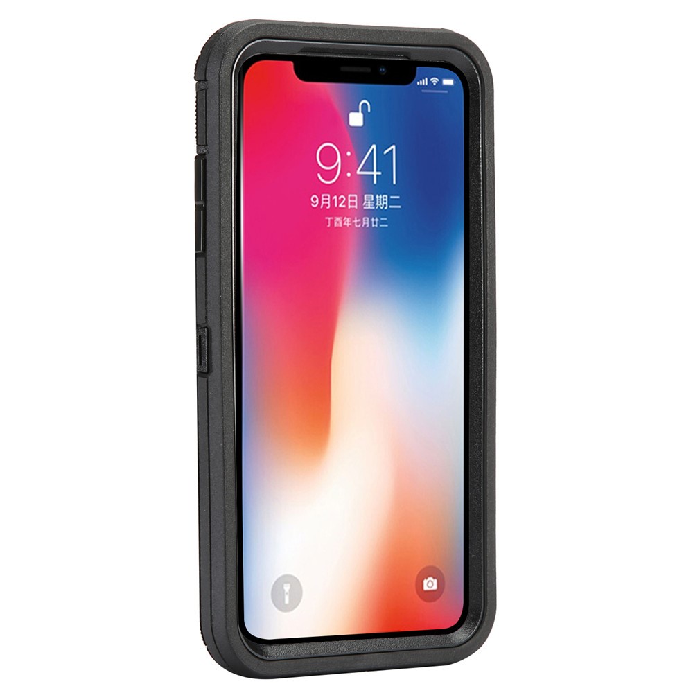 Shockproof Drop-proof Dust-proof PC + TPU Hybrid Case for iPhone XR 6.1 inch - All Black-2