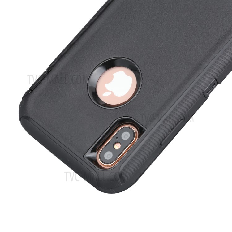 Shockproof Drop-proof Dust-proof PC + TPU Hybrid Case for iPhone XR 6.1 inch - All Black-4