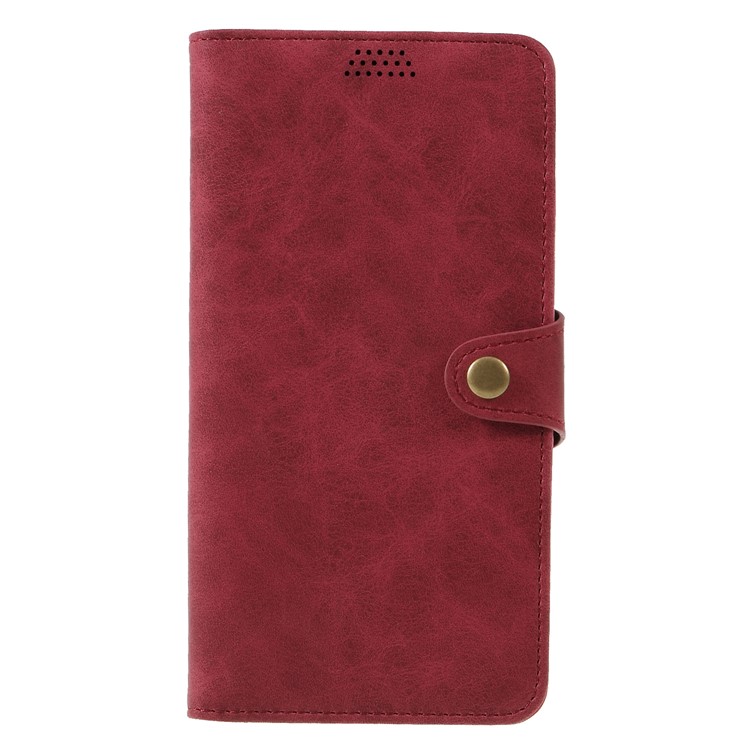 Wallet Leather Stand Case for iPhone Xs Max 6.5 inch - Red-3