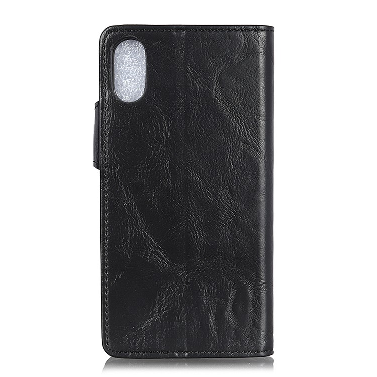 For iPhone Xs 5.8 inch S Shape Crazy Horse Texture Wallet Stand Leather Mobile Case - Black-7