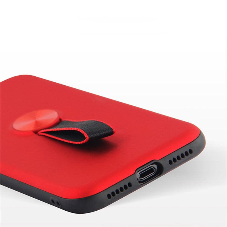 Hybrid PC and TPU Phone Case with Finger Ring Holder for iPhone Xs Max 6.5 inch - Red-4