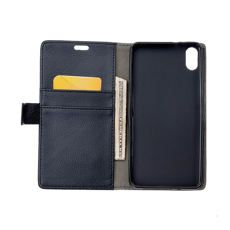 Litchi Texture Wallet Leather Stand Mobile Case for iPhone Xs 5.8 inch - Black-6