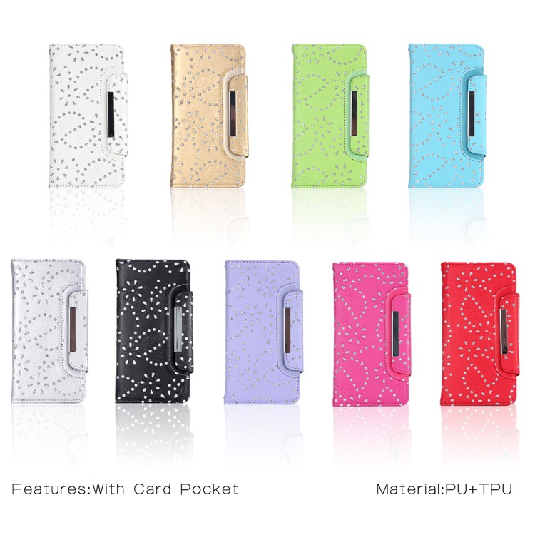 For iPhone XR 6.1 inch Glittery Leaves Flowers Leather Wallet Cover + Detachable Inner TPU Back Case - Black-6