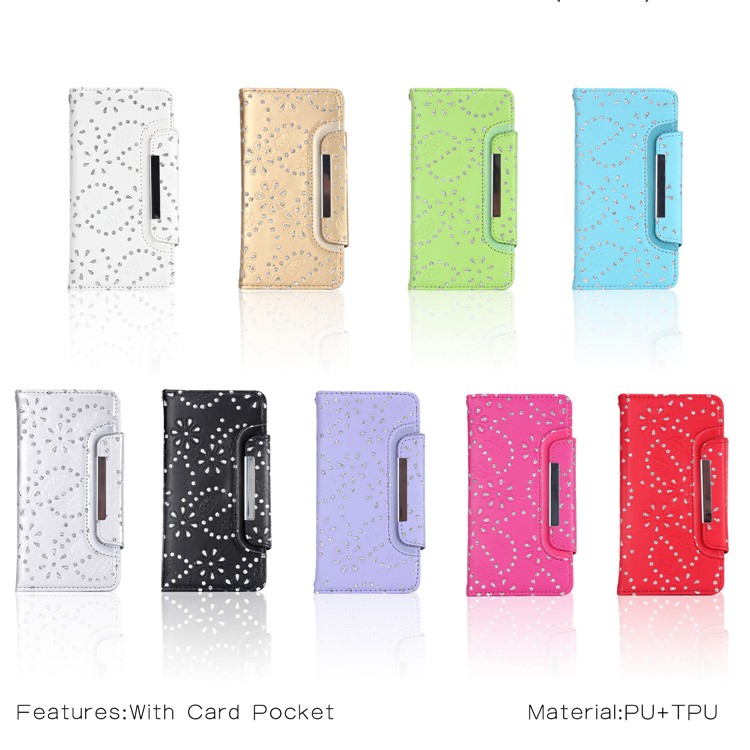 Glittery Leaves Flowers Leather Wallet Cover + Detachable Inner TPU Back Casing for iPhone XS Max 6.5 inch - Black-6