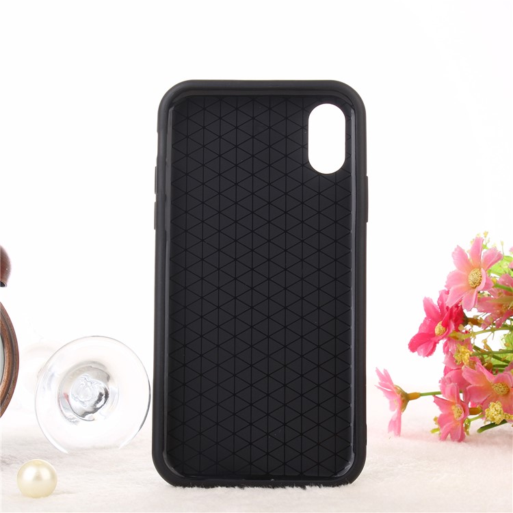 Embossment Peony Pattern TPU + PC Combo Phone Casing Shell with Kickstand for iPhone XS Max 6.5 inch - Pink Peony-2