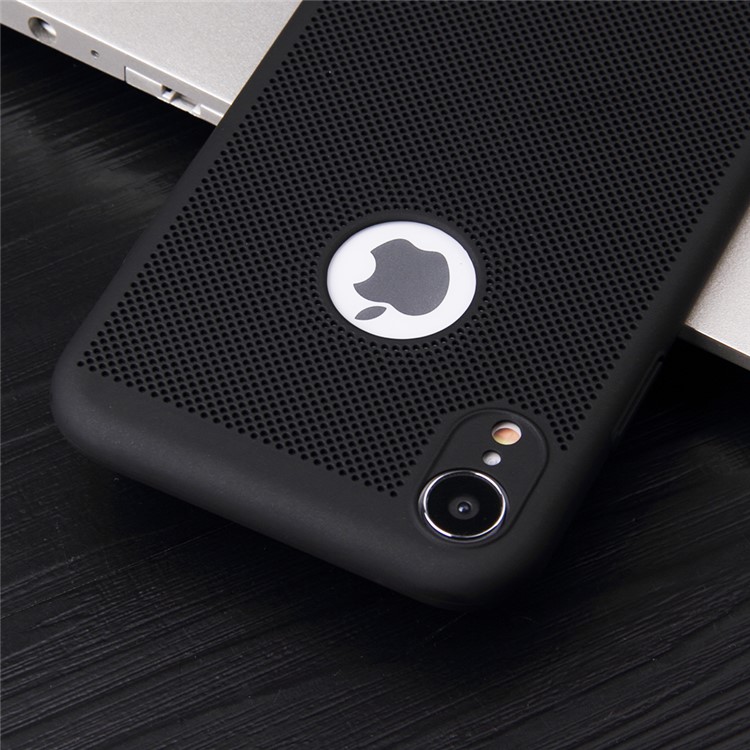 Hollow Mesh Rubberized Hard PC Cover for iPhone XR 6.1 inch - Black-4