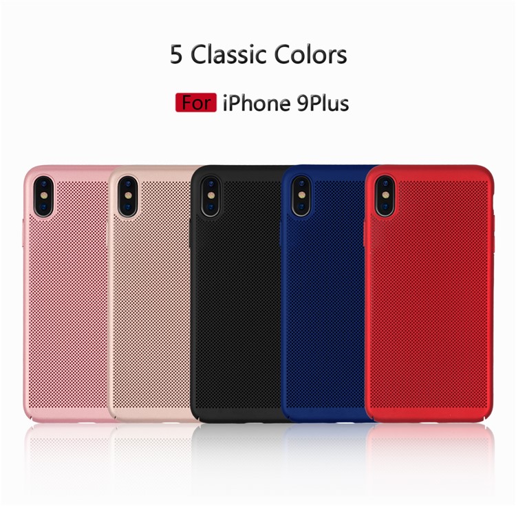 Hollow Mesh Rubberized Hard PC Cover for iPhone XS Max 6.5 inch - Black-5