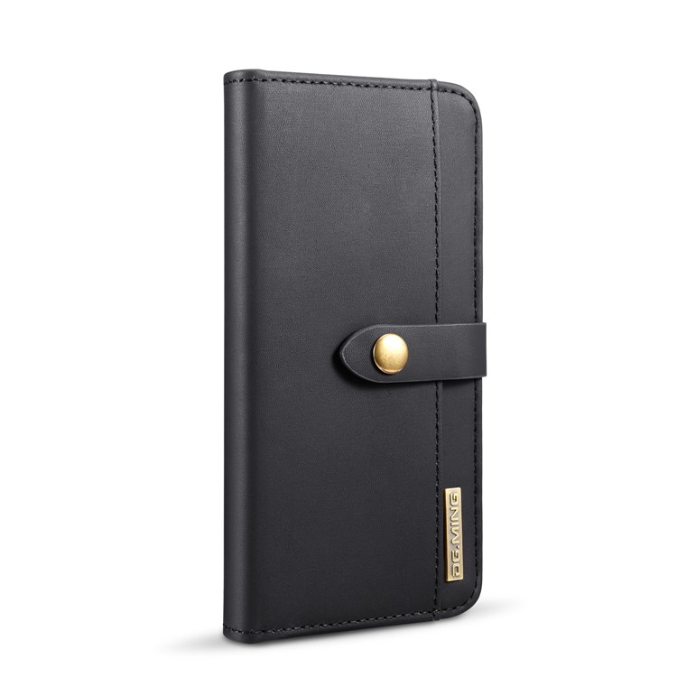 DG.MING Detachable 2-in-1 Split Leather Wallet Shell + PC Back Case for iPhone 8 Plus / 7 Plus - Black-3