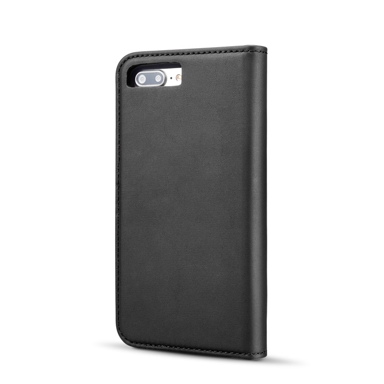 DG.MING Detachable 2-in-1 Split Leather Wallet Shell + PC Back Case for iPhone 8 Plus / 7 Plus - Black-6