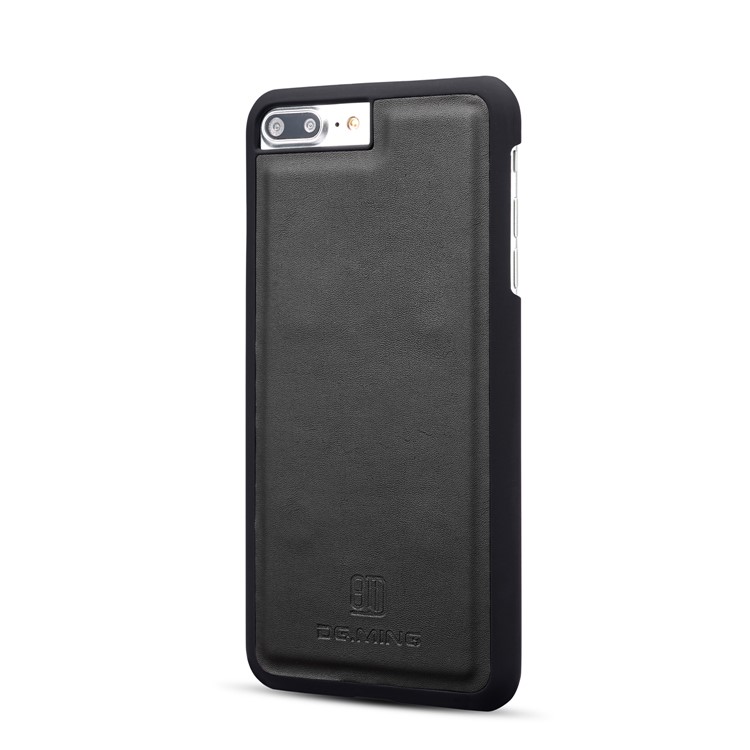 DG.MING Detachable 2-in-1 Split Leather Wallet Shell + PC Back Case for iPhone 8 Plus / 7 Plus - Black-7