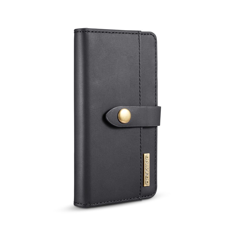DG.MING Detachable 2-in-1 Split Leather Wallet Shell + PC Back Case for iPhone 8/7 - Black-3