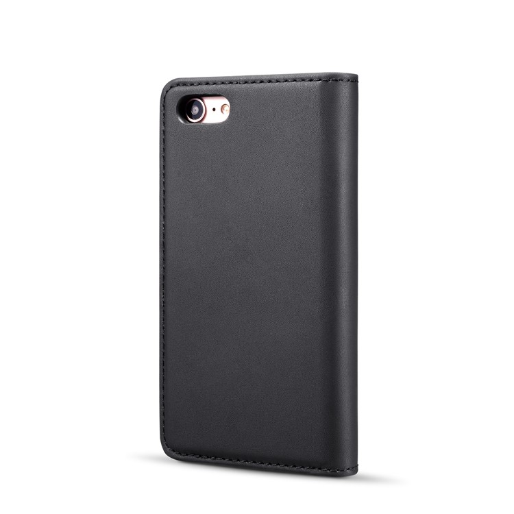DG.MING Detachable 2-in-1 Split Leather Wallet Shell + PC Back Case for iPhone 8/7 - Black-6