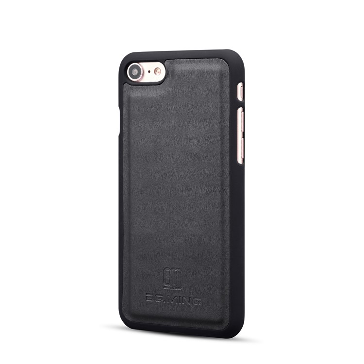 DG.MING Detachable 2-in-1 Split Leather Wallet Shell + PC Back Case for iPhone 8/7 - Black-7