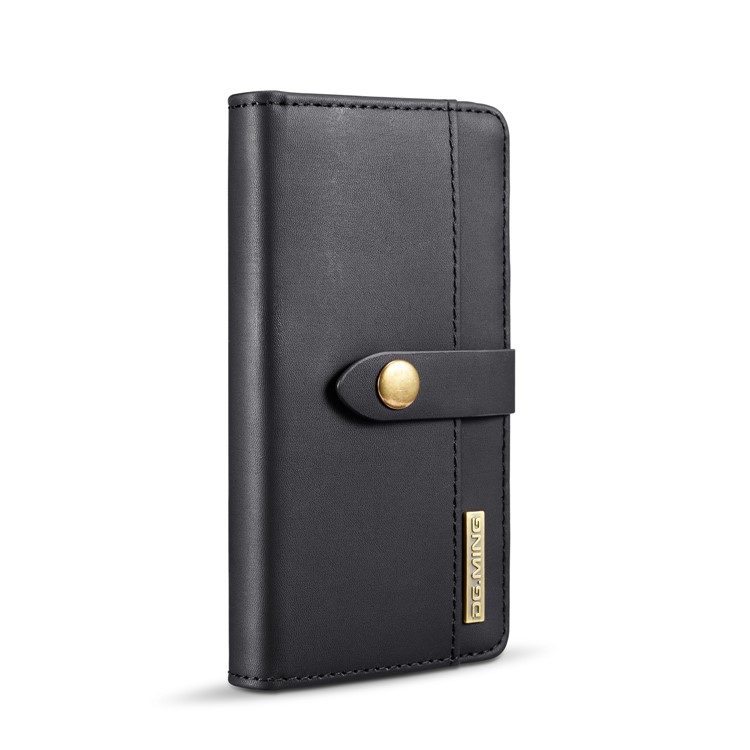 DG.MING Detachable 2-in-1 Split Leather Wallet Shell + PC Back Case for iPhone 6s 6 - Black-3