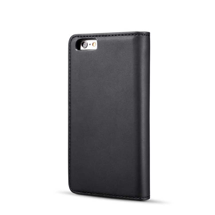 DG.MING Detachable 2-in-1 Split Leather Wallet Shell + PC Back Case for iPhone 6s 6 - Black-6