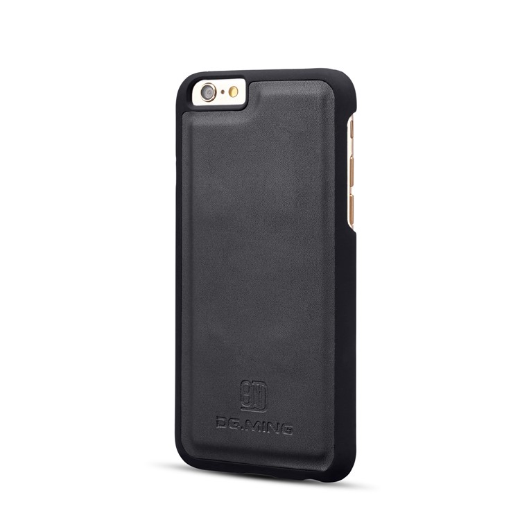 DG.MING Detachable 2-in-1 Split Leather Wallet Shell + PC Back Case for iPhone 6s 6 - Black-7