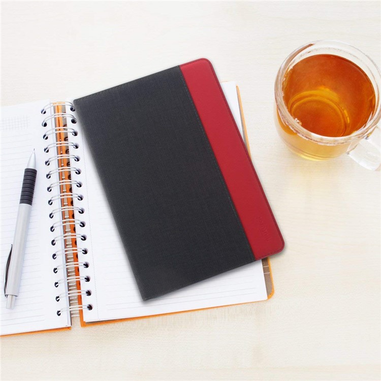MUTURAL Canvas Cloth Texture Contrast Color Auto-wake/sleep PU Leather Case with Stand for iPad Pro 10.5-inch (2018) - Black / Red-5