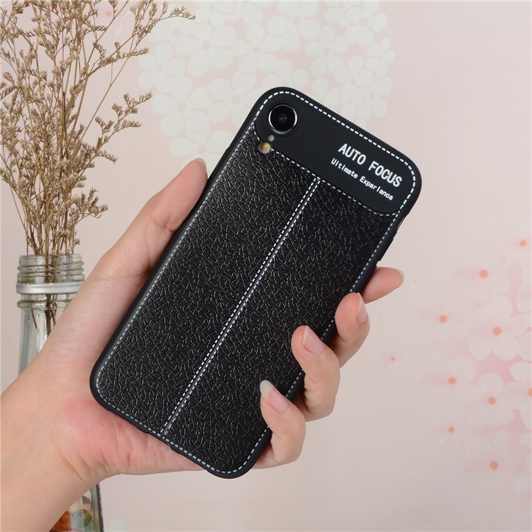 Litchi Skin Soft TPU Protection Case for iPhone XR 6.1 inch - Black-5