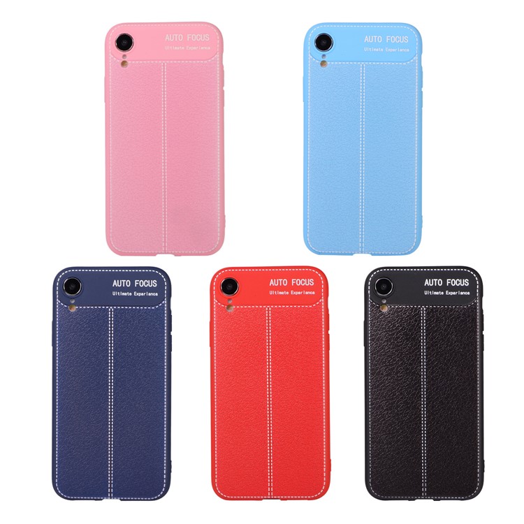 Litchi Skin Soft TPU Protection Case for iPhone XR 6.1 inch - Black-7