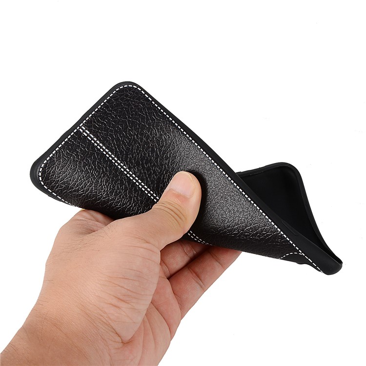 Litchi Skin Soft TPU Protection Case for iPhone XS Max 6.5 inch - Black-4