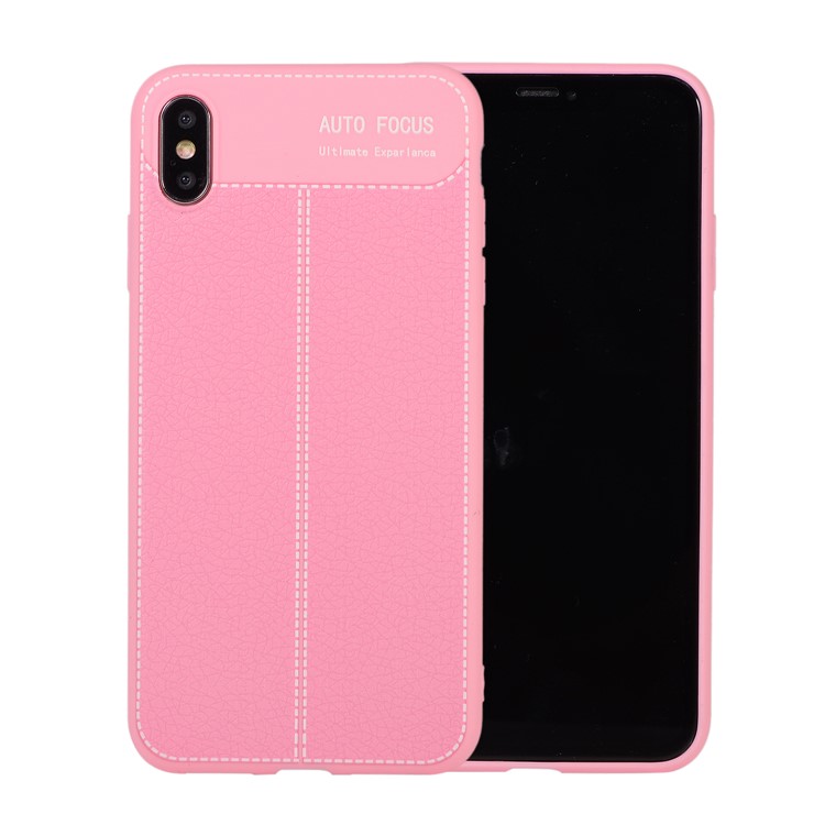 

Litchi Skin Soft TPU Protection Shell for iPhone XS Max 6.5 inch - Pink, iPhone XS Max