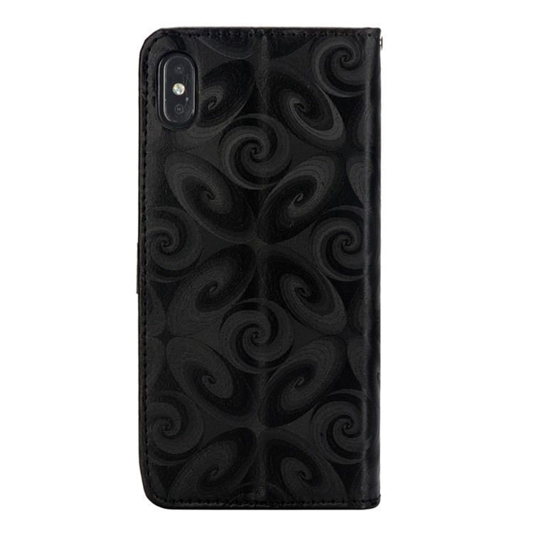 Double Heart Hourglass Quicksand Leather Wallet Case for iPhone Xs Max 6.5 inch - Black-3